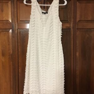 White dress with sequin and scallop detail